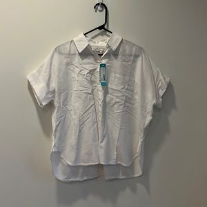 Small Madewell button-up cotton oversized shirt sleeve shirt